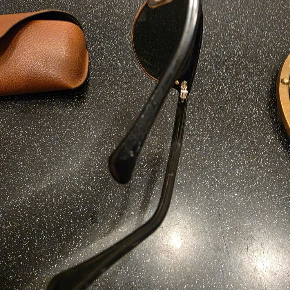 Ray Ban Bausch Lomb B&L CLUBMASTER OVAL Black Gold Vintage Sunglasses Unisez